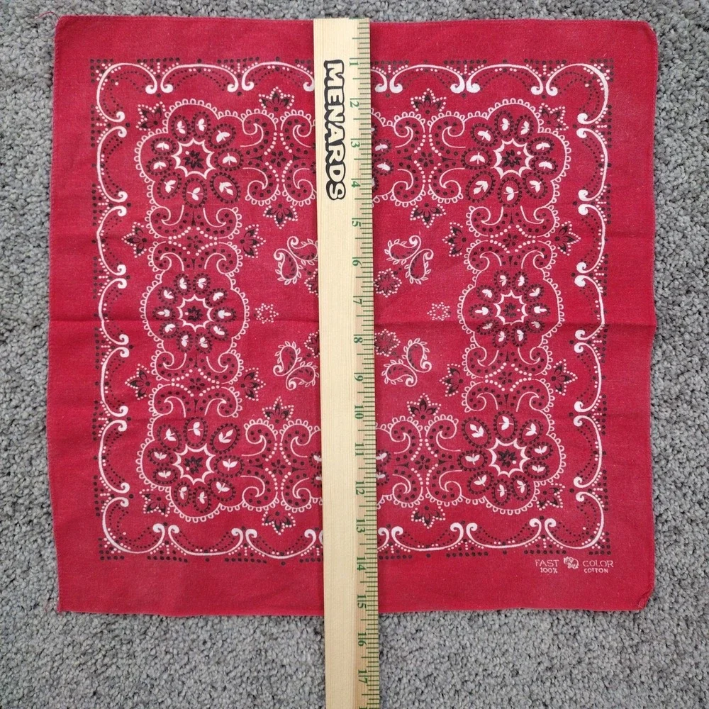 Vtg 50s 60s Elephant Trunk Up Bandana Indigo Red Selvedge Cotton Workwear #1840